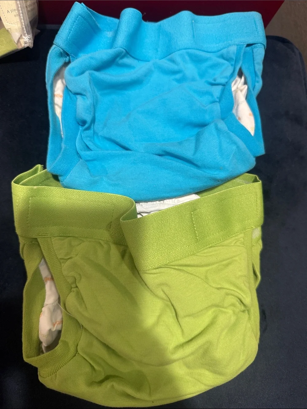 gDiapers Little gPants 2 pack size Large, blue and green. New in packaging